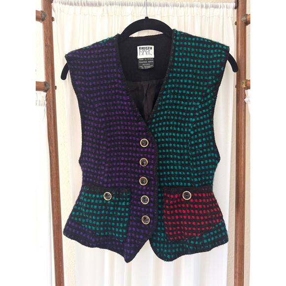 Vintage Rare Jeanne Marc Wool Sweater Vest - Picture 1 of 8